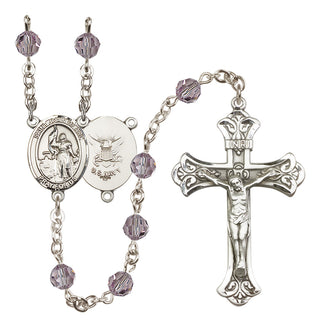 Sterling Silver 6mm Saint Joan of Arc / Navy Rosary