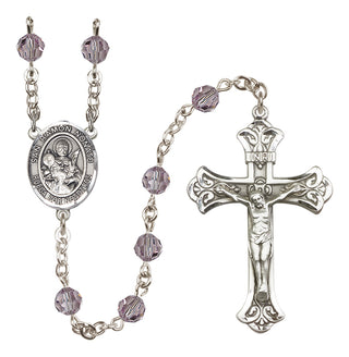Sterling Silver 6mm Austrian Crystal San Ramon Nonato Rosary in Light Amethyst
