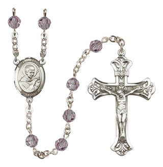 Sterling Silver 6mm Saint Robert Bellarmine  Engraved Catholic Rosaries