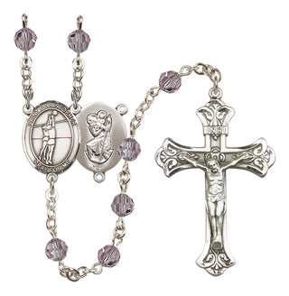 Sterling Silver 6mm Saint Christopher/Volleyball Rosary