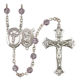Sterling Silver 6mm Saint Christopher/Cheerleading  Engraved Catholic Rosaries