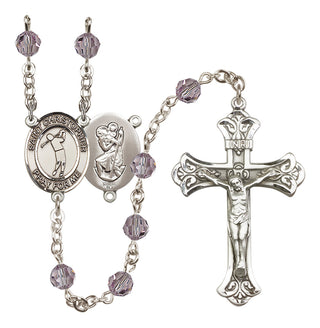 Sterling Silver 6mm Saint Christopher/Golf Rosary