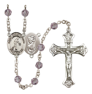 Sterling Silver 6mm Saint Christopher/Basketball Rosary