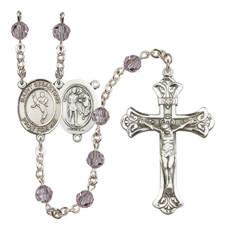 Sterling Silver 6mm Saint Sebastian/Martial Arts Rosary