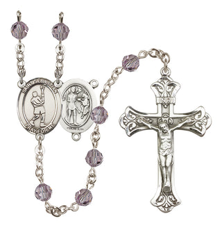 Sterling Silver 6mm Saint Sebastian/Lacrosse Rosary