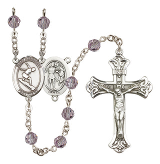 Sterling Silver 6mm Saint Sebastian/Surfing Rosary