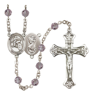 Sterling Silver 6mm Saint Christopher/Motorcycle Rosary