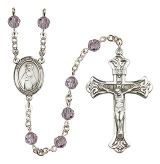 Sterling Silver 6mm Saint Hildegard von Bingen  Engraved Catholic Rosaries