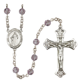 Sterling Silver 6mm Austrian Crystal Our Lady the Undoer of Knots Rosary in Light Amethyst