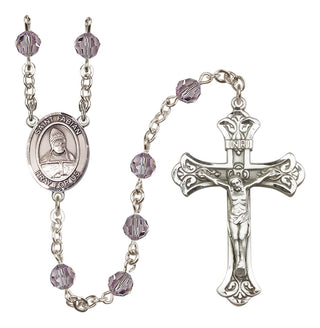 Sterling Silver 6mm Saint Fabian  Engraved Catholic Rosaries