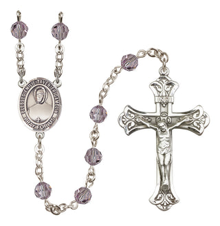 Sterling Silver 6mm Austrian Crystal Blessed Emilie Tavernier Gamelin Rosary in Light Amethyst