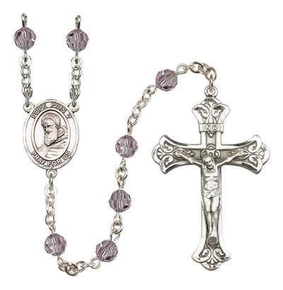 Sterling Silver 6mm Pope Pius V Rosary | Engravable
