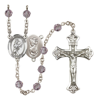 Sterling Silver 6mm Saint Christopher/Softball Rosary