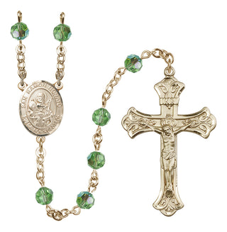 14 Karat Gold-Filled 6mm Austrian Crystal San Ramon Nonato Rosary in Peridot