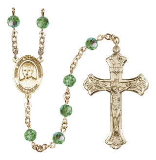 14 Karat Gold-Filled 6mm Austrian Crystal Saint Jose Sanchez del Rio Rosary in Peridot