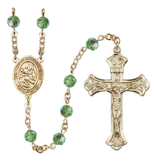 14 Karat Gold-Filled 6mm Austrian Crystal Our Lady of the Precious Blood Rosary in Peridot