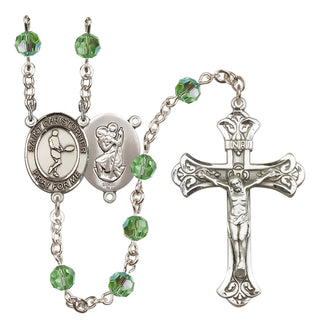Sterling Silver 6mm Saint Christopher/Tennis Rosary