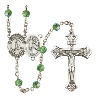 Sterling Silver 6mm Saint Sebastian/Skiing Rosary