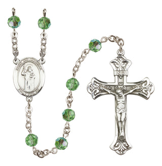 Sterling Silver 6mm Saint Columbkille  Engraved Catholic Rosaries