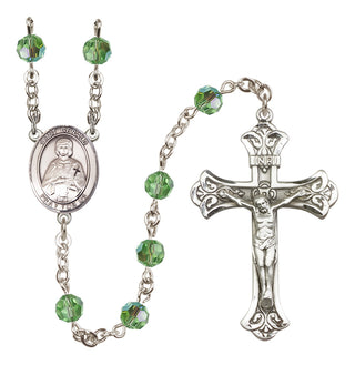 Sterling Silver 6mm Saint Gerald  Engraved Catholic Rosaries