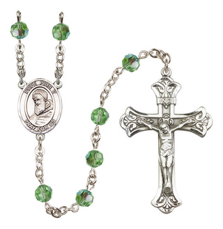 Sterling Silver 6mm Pope Pius V  Engraved Catholic Rosaries