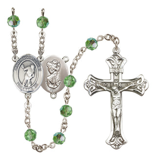 Sterling Silver 6mm Saint Christopher/Lacrosse Rosary