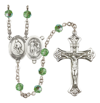Sterling Silver 6mm Saint Sebastian/Wrestling Rosary