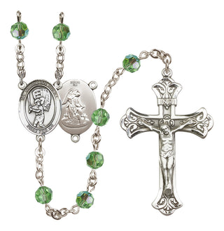 Sterling Silver 6mm Guardian Angel/Baseball Rosary