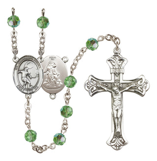 Sterling Silver 6mm Guardian Angel/Soccer Rosary