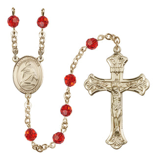 14kt Gold Filled 6mm Saint Charles Borromeo  Engraved Catholic Rosaries