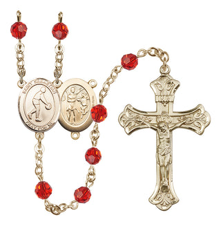 14kt Gold Filled 6mm Saint Sebastian/Basketball Rosary