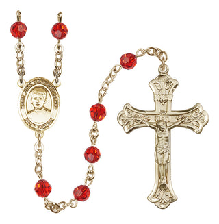 14 Karat Gold-Filled 6mm Austrian Crystal Saint Jose Sanchez del Rio Rosary in Ruby