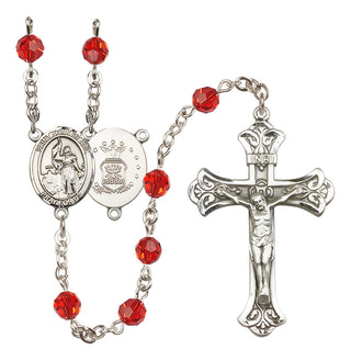 Sterling Silver 6mm Saint Joan of Arc / Air Force Rosary
