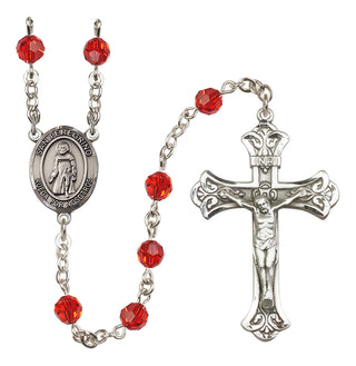 Sterling Silver 6mm Austrian Crystal San Peregrino Rosary in Ruby