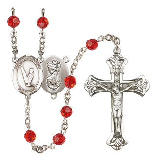 Sterling Silver 6mm Saint Christopher/Gymnastics  Engraved Catholic Rosaries