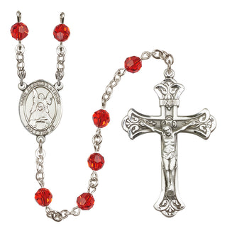 Sterling Silver 6mm Austrian Crystal Saint Frances of Rome Rosary in Ruby