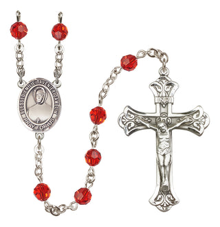 Sterling Silver 6mm Austrian Crystal Blessed Emilie Tavernier Gamelin Rosary in Ruby