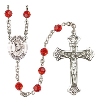 Sterling Silver 6mm Pope Pius V  Engraved Catholic Rosaries