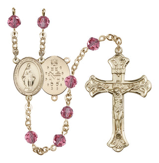 14 Karat Gold-Filled 6mm Austrian Crystal Miraculous Rosary in Rose