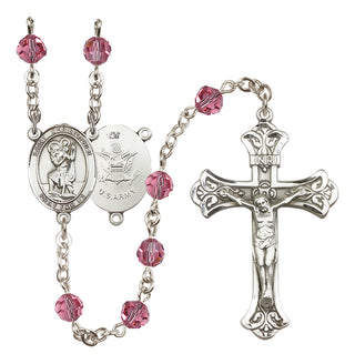 Sterling Silver 6mm Saint Christopher / Army Rosary