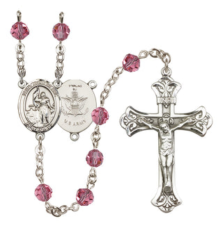 Sterling Silver 6mm Saint Joan of Arc / Army Rosary