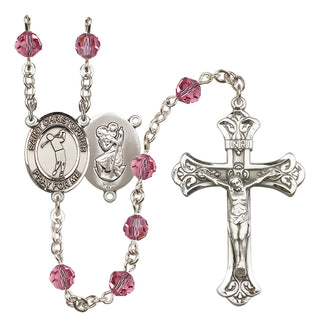 Sterling Silver 6mm Saint Christopher/Golf Rosary