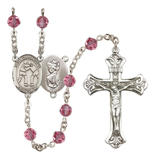 Sterling Silver 6mm Saint Christopher/Wrestling Rosary