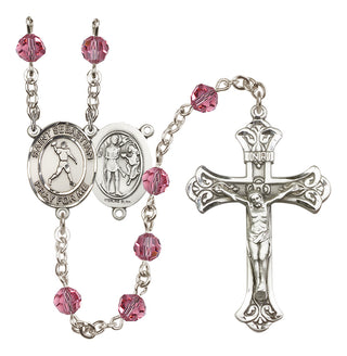 Sterling Silver 6mm Saint Sebastian/Football Rosary