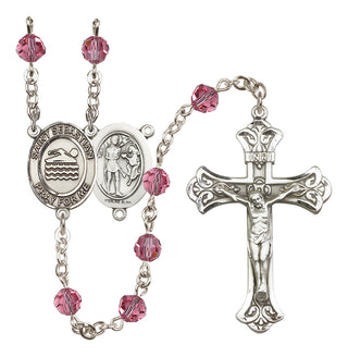Sterling Silver 6mm Saint Sebastian/Swimming Rosary