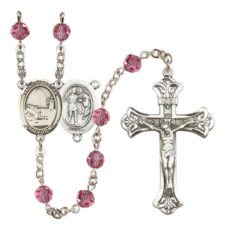 Sterling Silver 6mm Saint Sebastian / Fishing Rosary