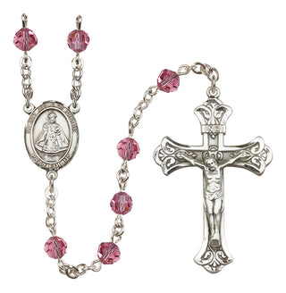 Sterling Silver 6mm Infant of Prague  Engraved Catholic Rosaries