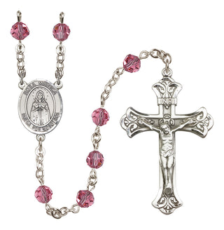 Sterling Silver 6mm Our Lady Rosa Mystica  Engraved Catholic Rosaries