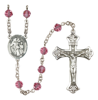 Sterling Silver 6mm Guardian Angel w/Children  Engraved Catholic Rosaries