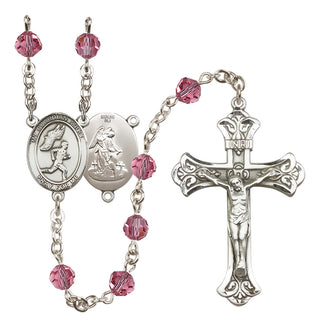 Sterling Silver 6mm Guardian Angel/Track&Field-Men Rosary